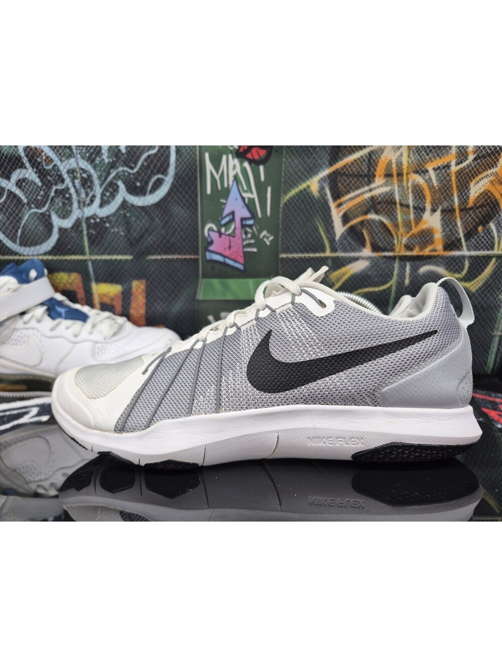 Nike Men's Flex Train Aver Running Shoes Size 10m White Grey 831568-100